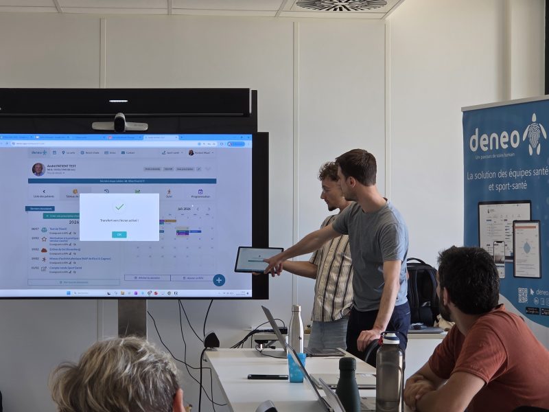 Atelier des Deneo Days : des professionnels utilisateurs travaillent sur Deneo avec l’équipe