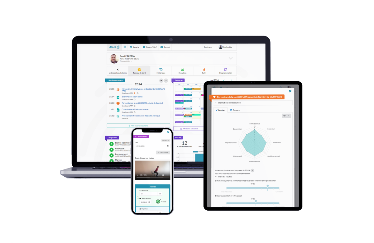 L'application Deneo santé sur smartphone, tablette et ordinateur